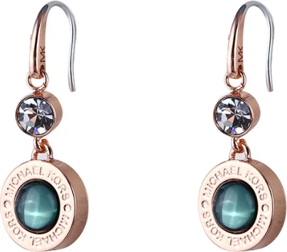 Boucles d'oreilles Michael Kors MKJ654520 plaqué or rose avec pierre verte pour femme