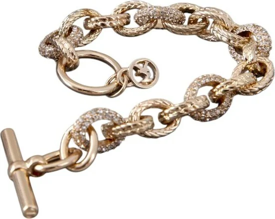 Bracelet Michael Kors pour Femme - Réf. 109783 - Maille métal or jaune incrustée de cristaux vue 2