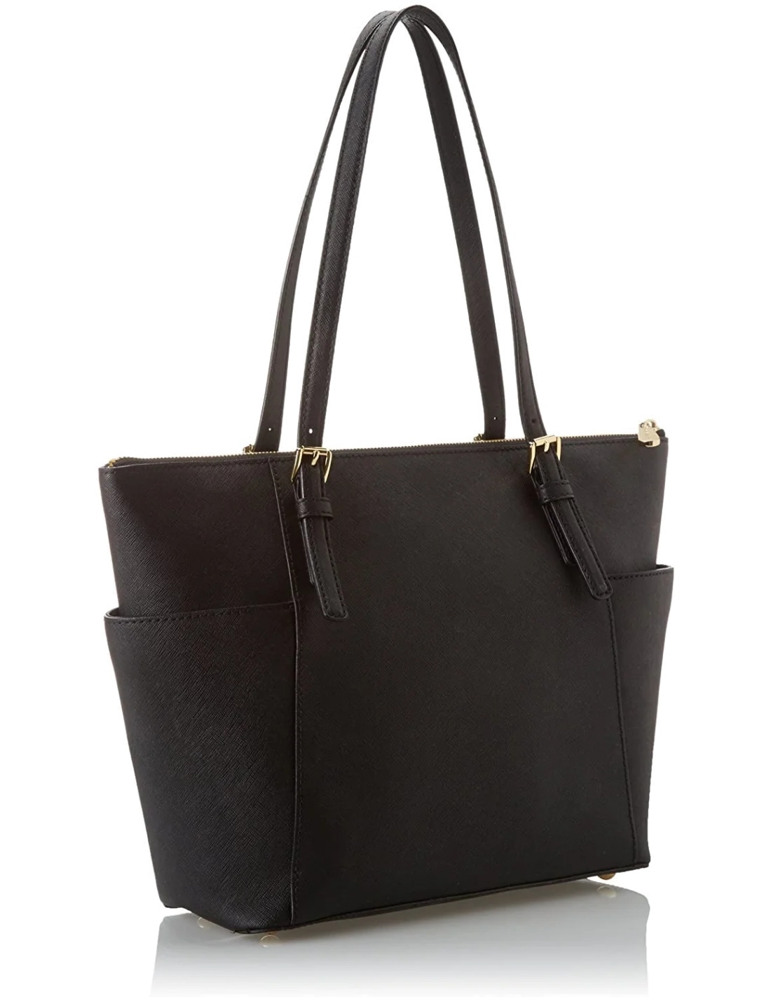 Sac à main Michael Kors Jet Set Saffiano cuir noir vue 3