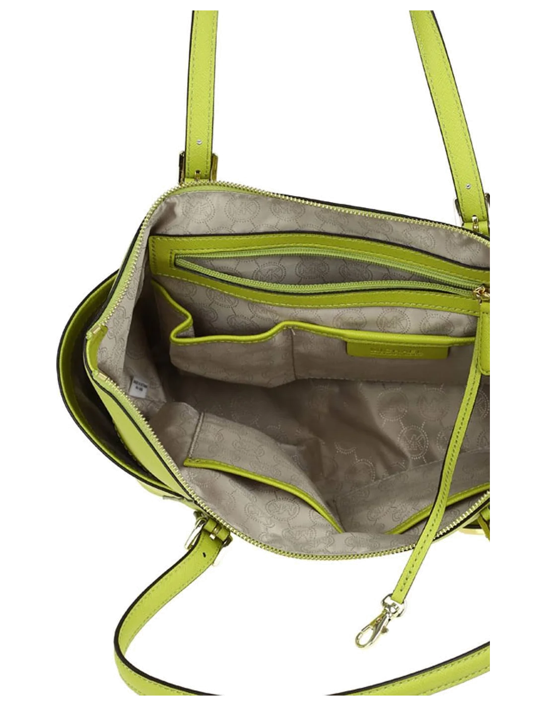 Sac à main Michael Kors Jet Set cuir saffiano vert pomme vue 3