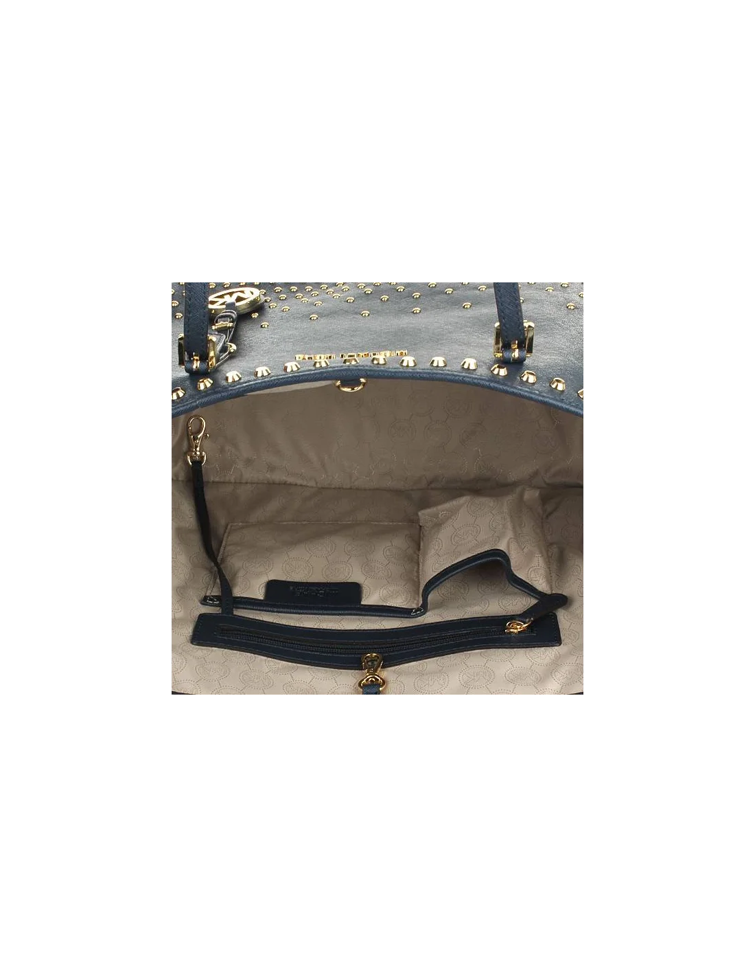 Sac à main Michael Kors Stud Degrade cuir bleu vue 2