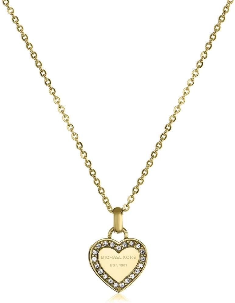 Collier Michael Kors MKJ3969710 coeur orné de brillants en acier doré