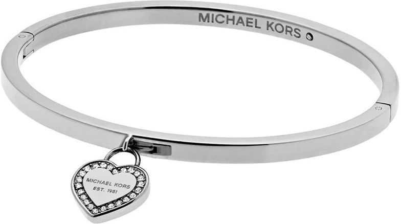 Bracelet Michael Kors MKJ5038040 en acier argenté pour femme avec breloque coeur