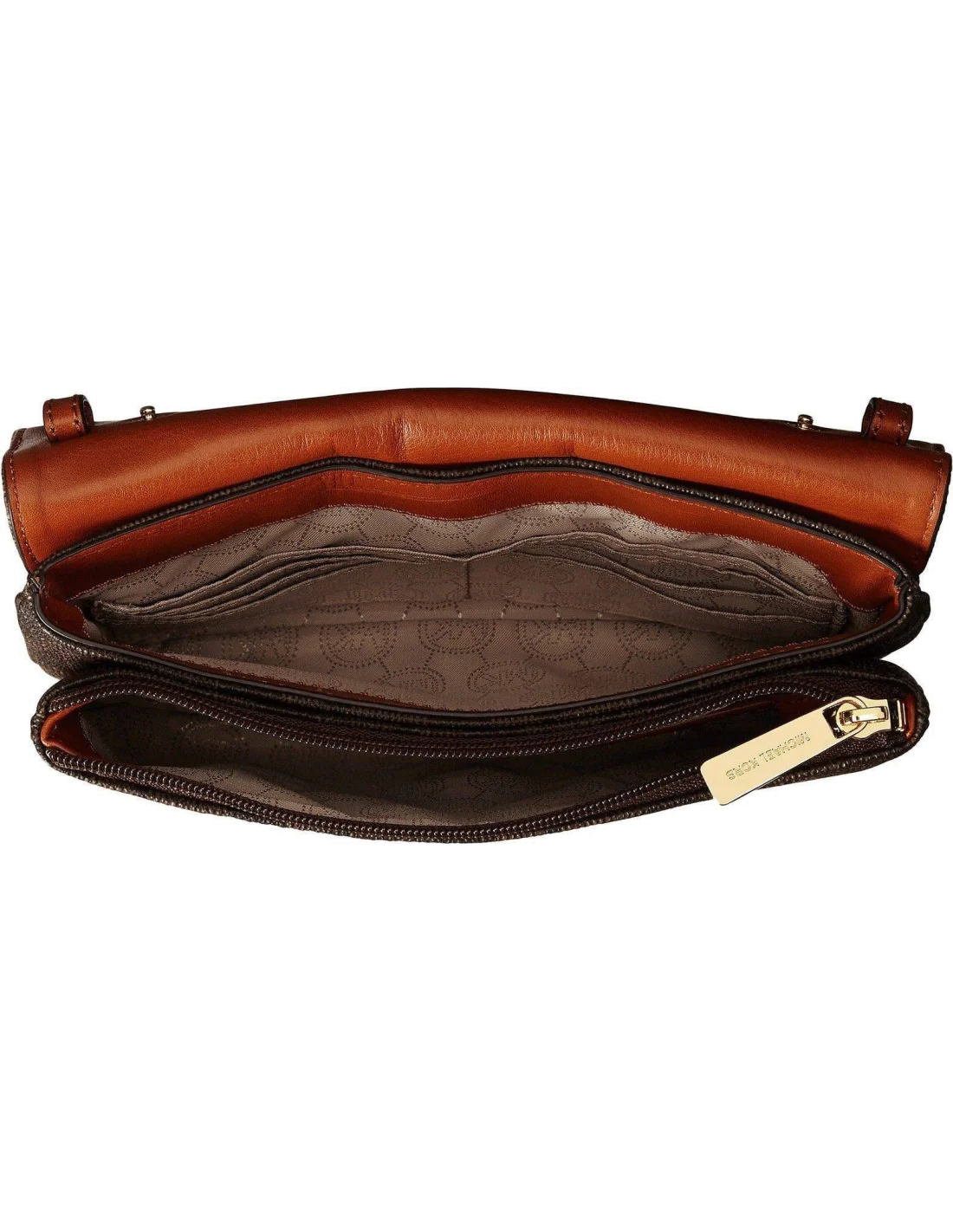 Sac bandoulière Michael Kors Fulton cuir brun vue 2