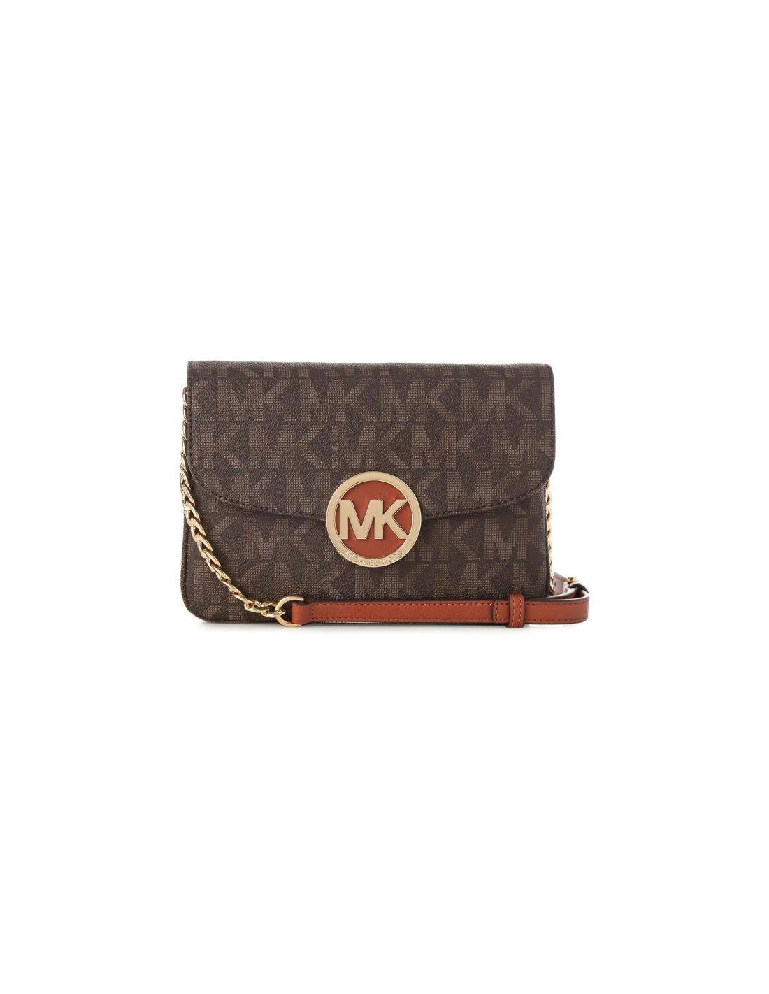 Sac bandoulière Michael Kors Fulton cuir brun vue 3