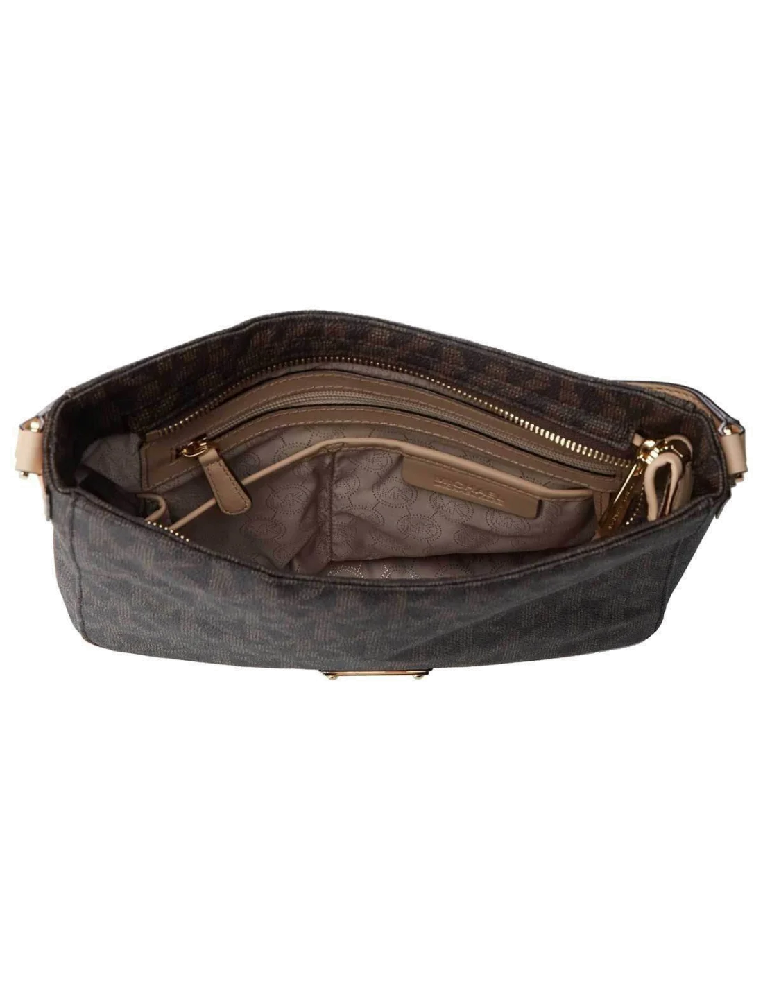 Sac bandoulière Michael Kors Jet Set cuir brun vue 2