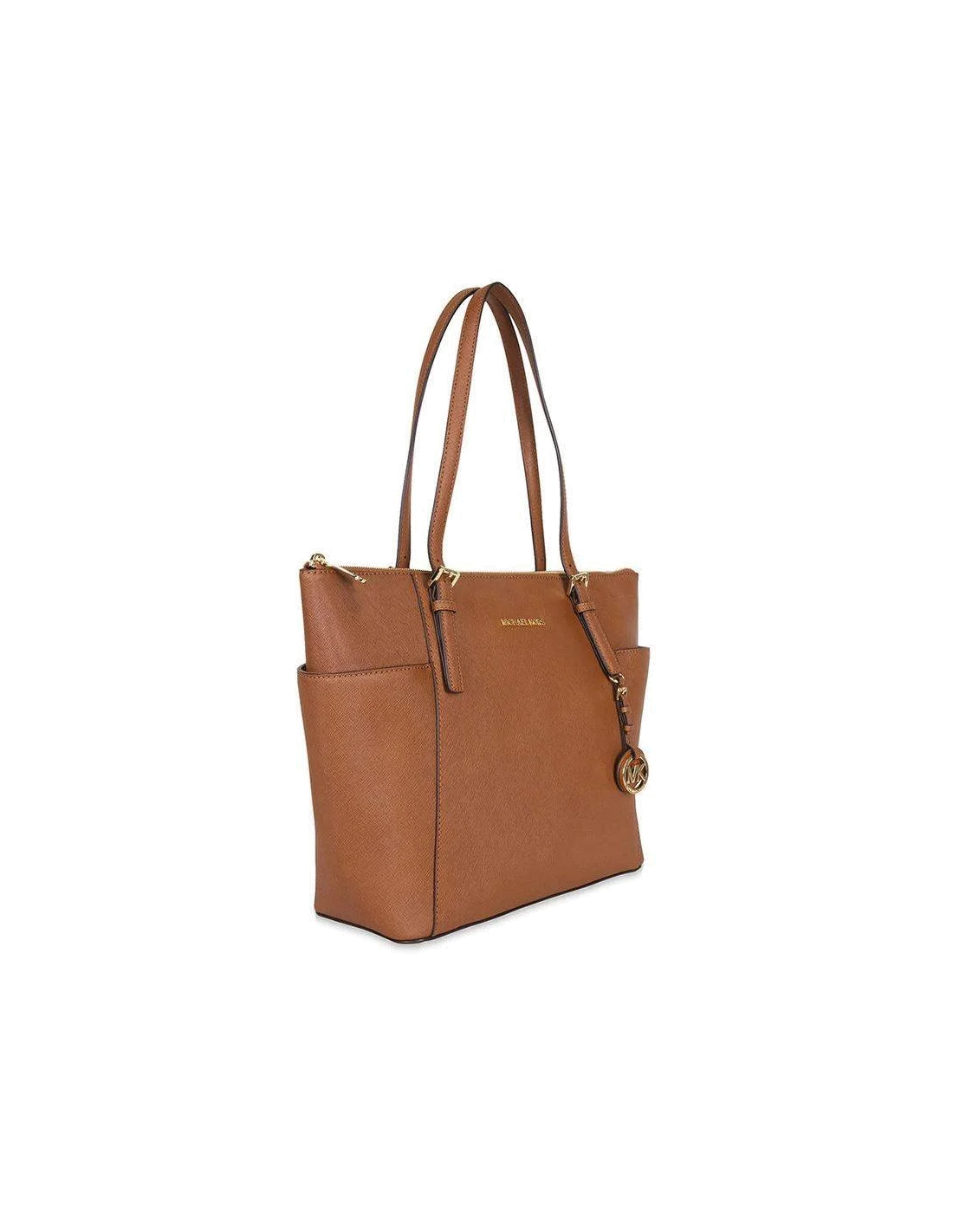 Sac cabas jet set travel Michael Kors cuir Saffiano brun vue 2