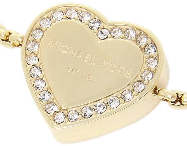 Bracelet Michael Kors Brilliance MKJ5389710 en acier doré pour femme avec pendentif coeur vue 2