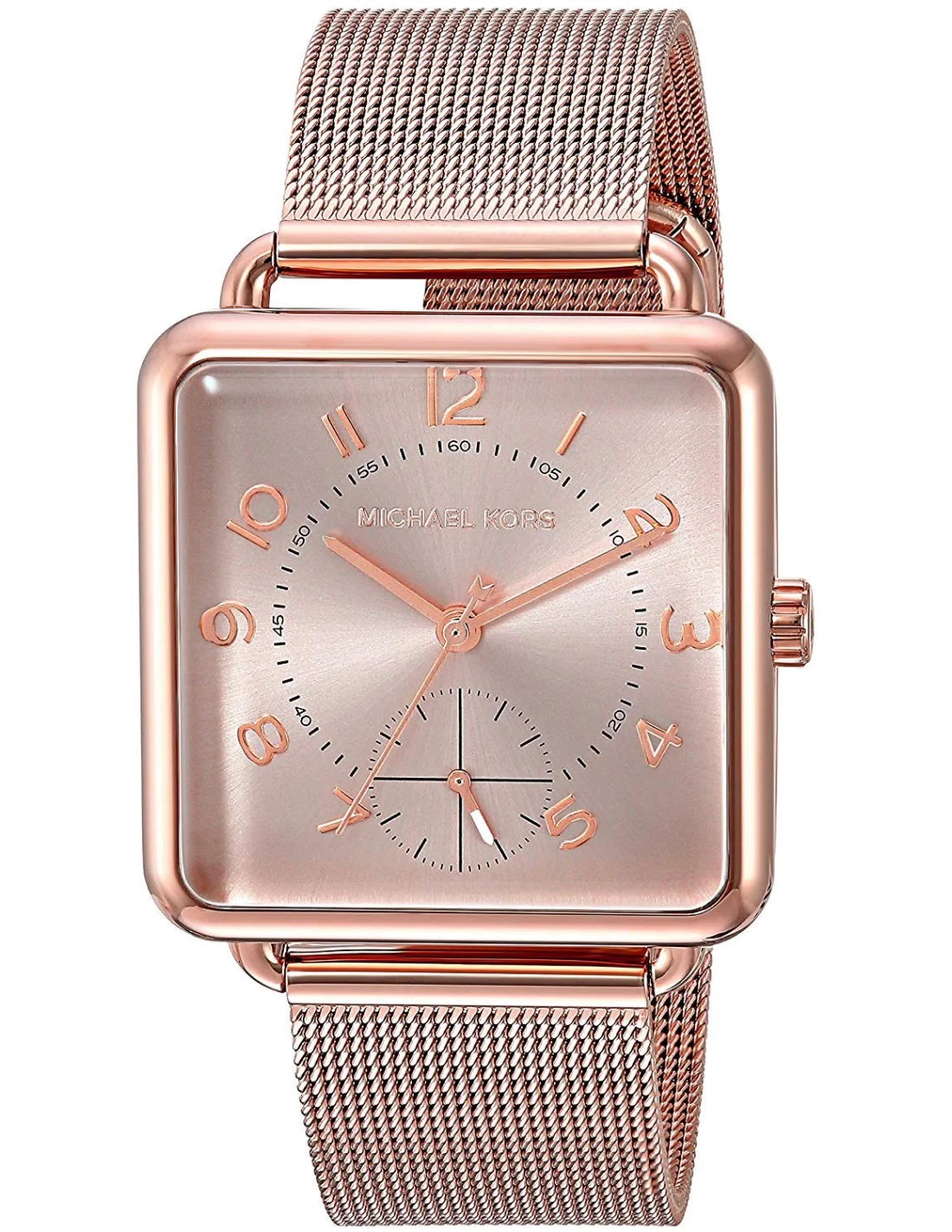 Montre Michael Kors Brenner MK3664 pour Femme, Cadran Carré Or Rose