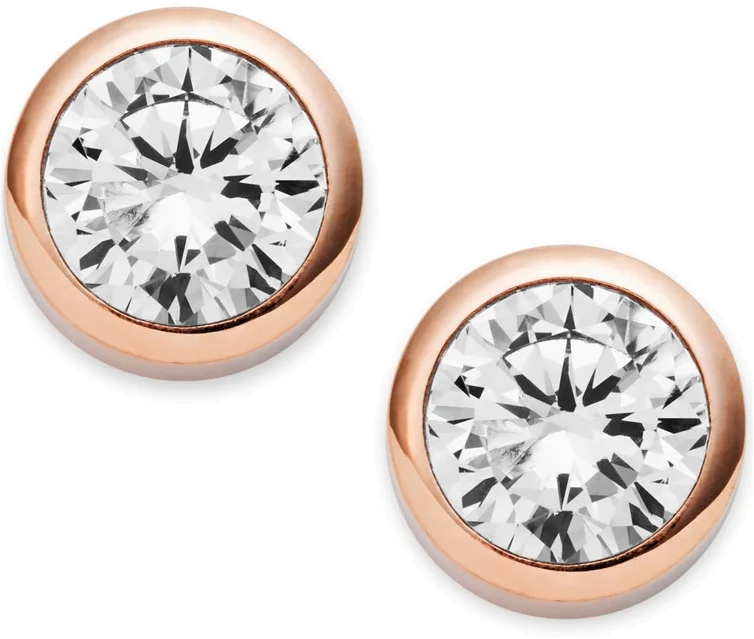 Boucles d'oreilles Michael Kors MKJ4706791 en acier or rose avec cristal pour femme