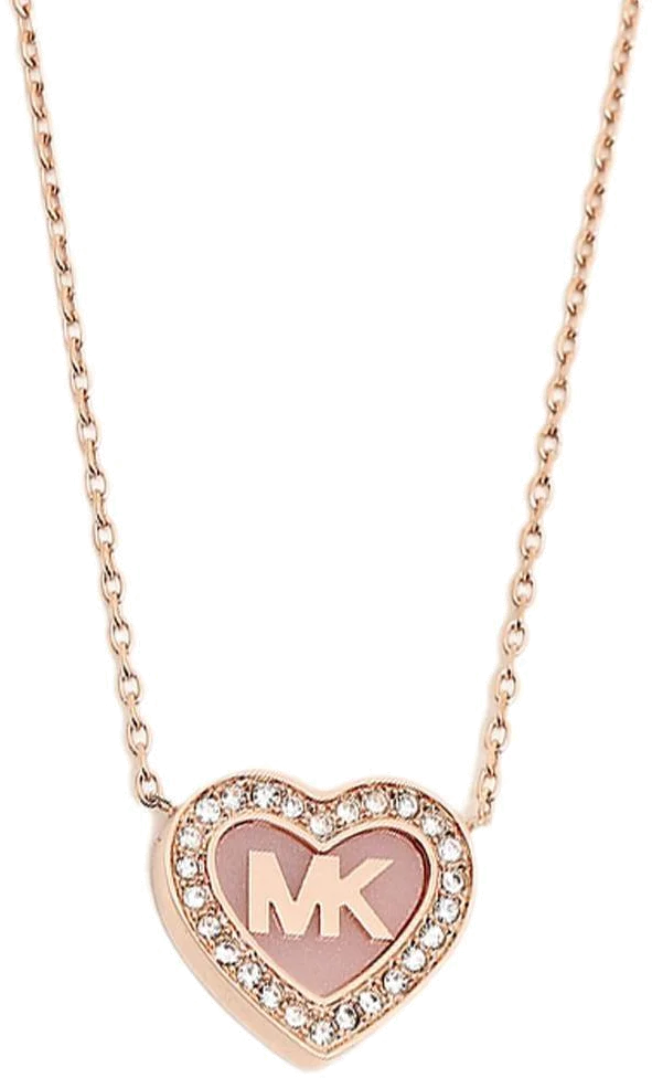Collier Michael Kors MKJ5072791 en or rose pour femme, coeur strass