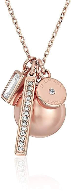 Collier Michael Kors  en Acier Rose et Pierre Blanche vue 2