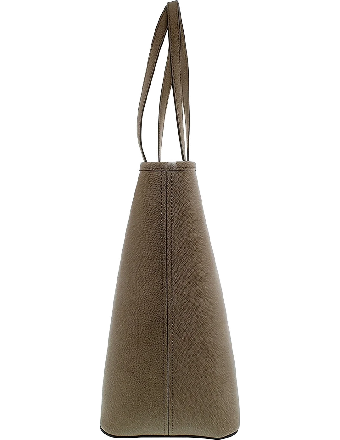 Sac à main Michael Kors Jet Set Travel cuir Saffiano Taupe avec glissière supérieure vue 2