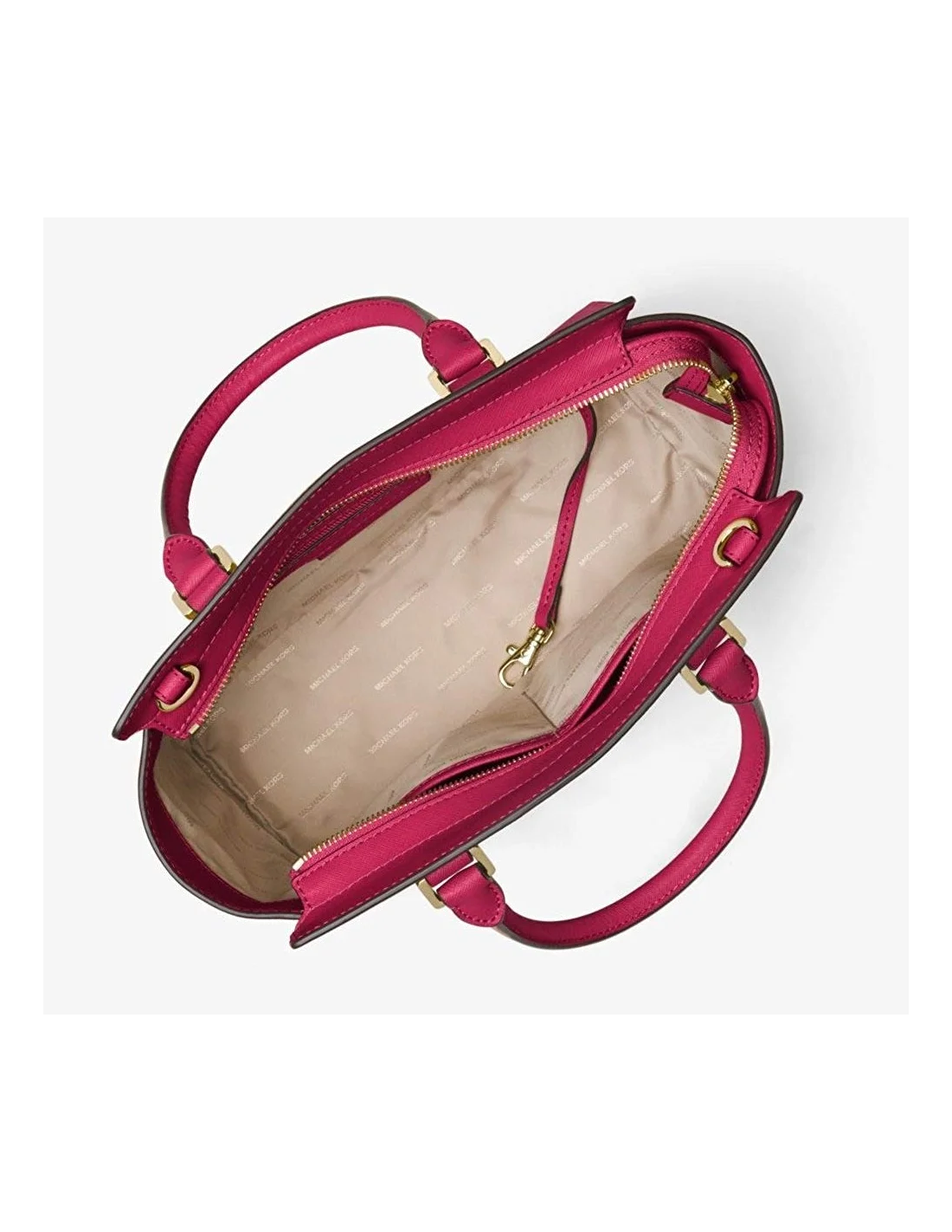 Sac à main Michael Kors Selma cuir saffiano Claret vue 3