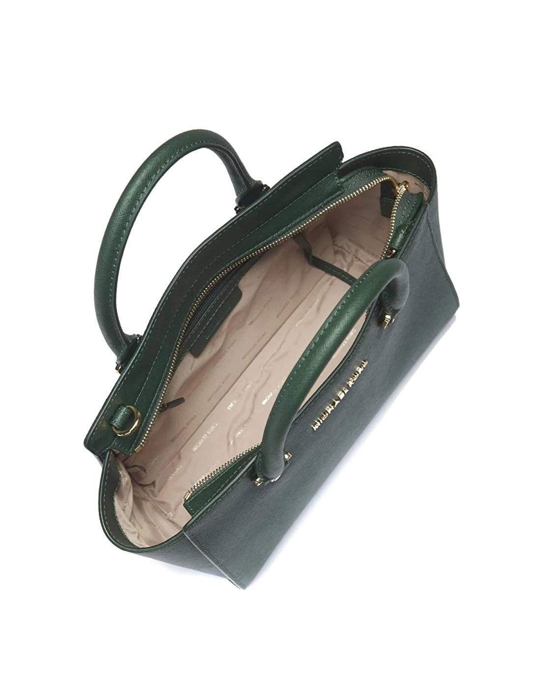 Sac à main Michael Kors Selma Sacoche cuir saffiano vert vue 4