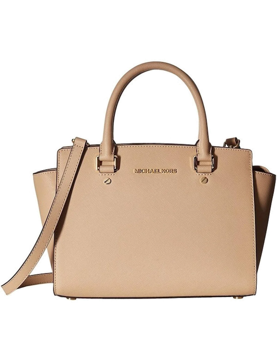 Sac à main Michael Kors Selma Sacoche cuir saffiano beige