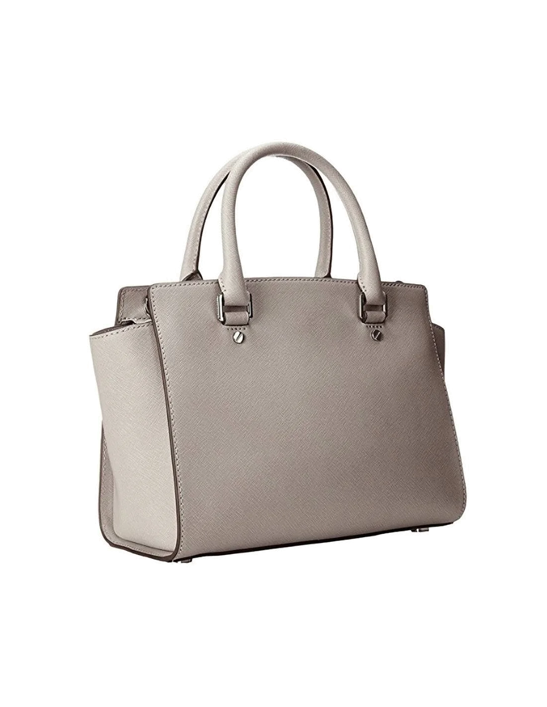 Sac à main Michael Kors Selma Sacoche cuir saffiano gris perle vue 2