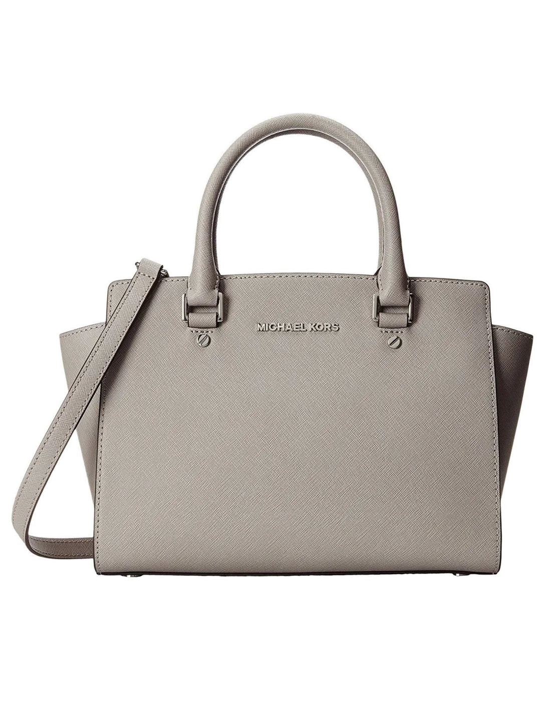 Sac à main Michael Kors Selma Sacoche cuir saffiano gris perle