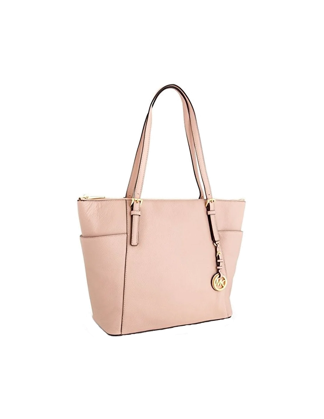 Sac à main Michael Kors Jet Set Large en cuir beige saffiano vue 3