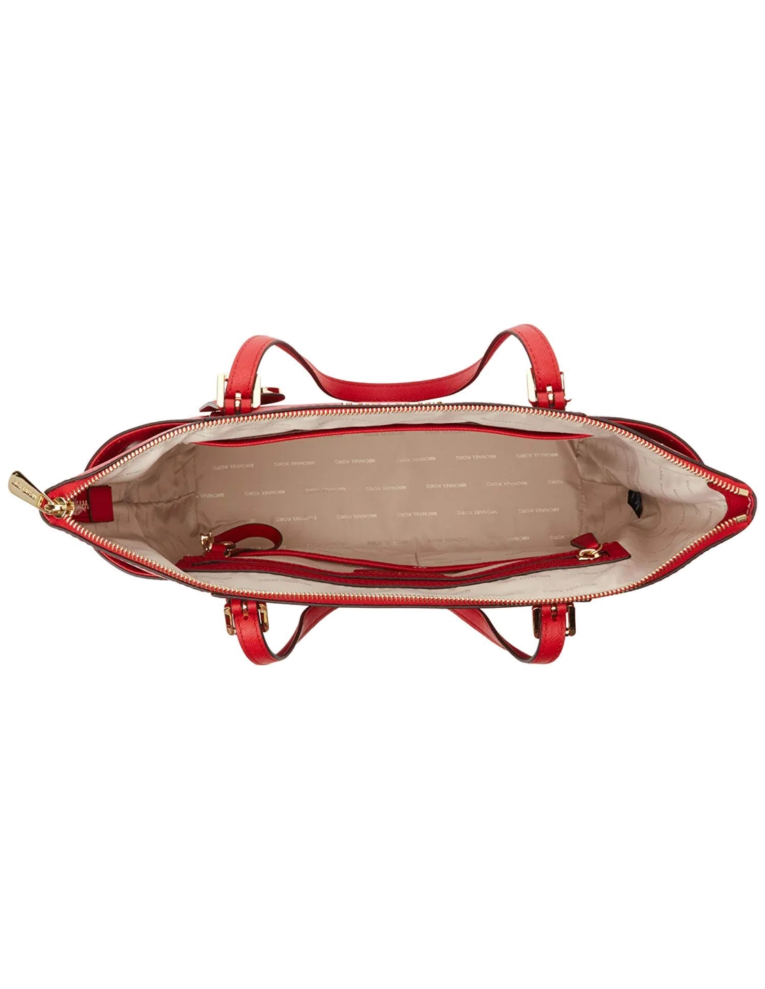 Sac à main  Michael Kors Sac Jet Set en cuir Rouge saffiano à glissière vue 4