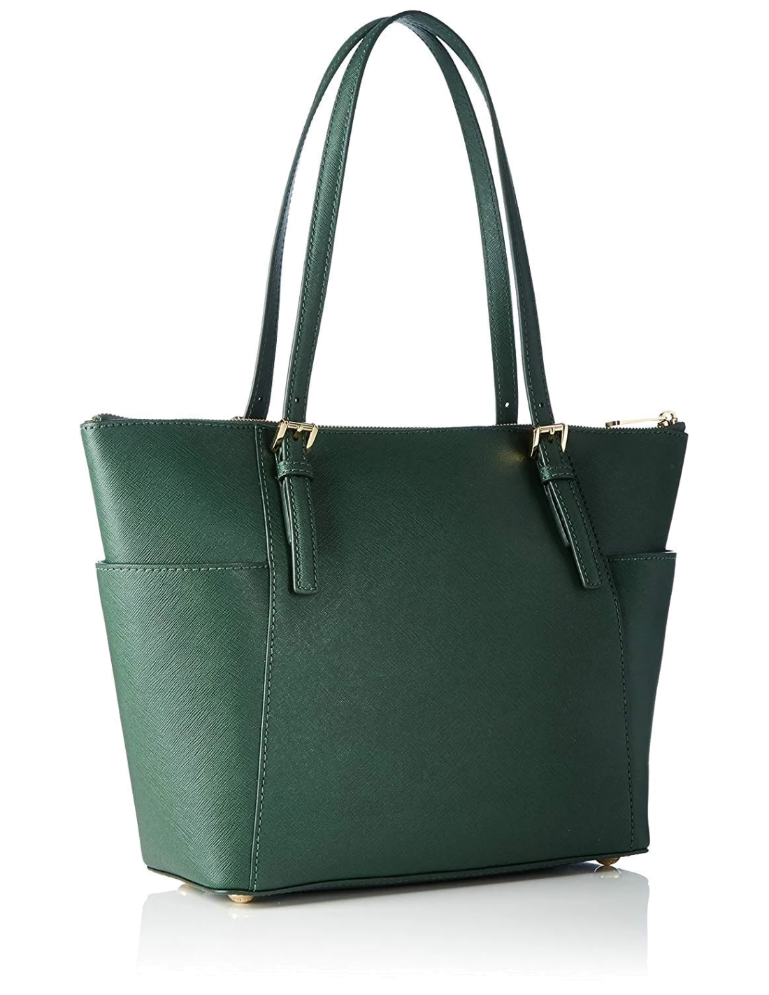 Sac à main Michael Kors  Jet Set en cuir vert à glissière sur le dessus  vue 3