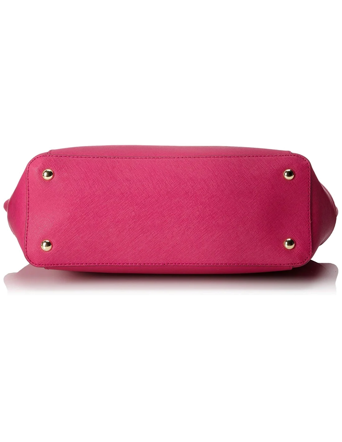 Sac à main Michael Kors Jet Set en cuir rose Saffiano à glissière sur le dessus vue 3