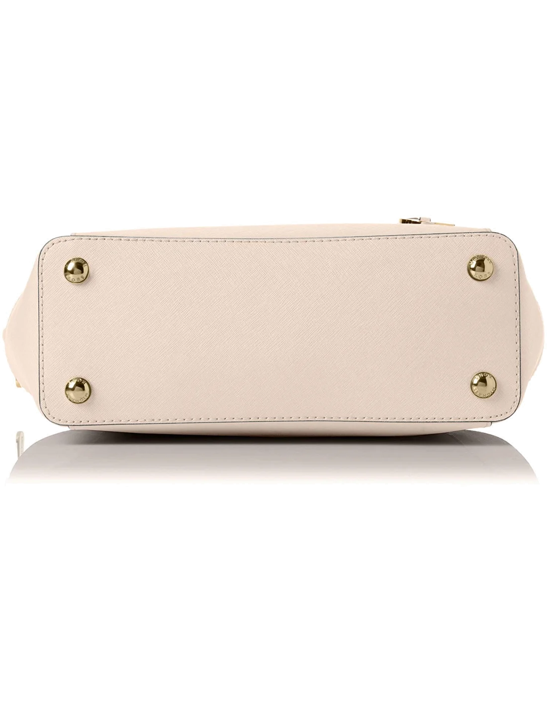 Sac à main Michael Kors Jet Set en cuir beige Saffiano à glissière sur le dessus vue 3