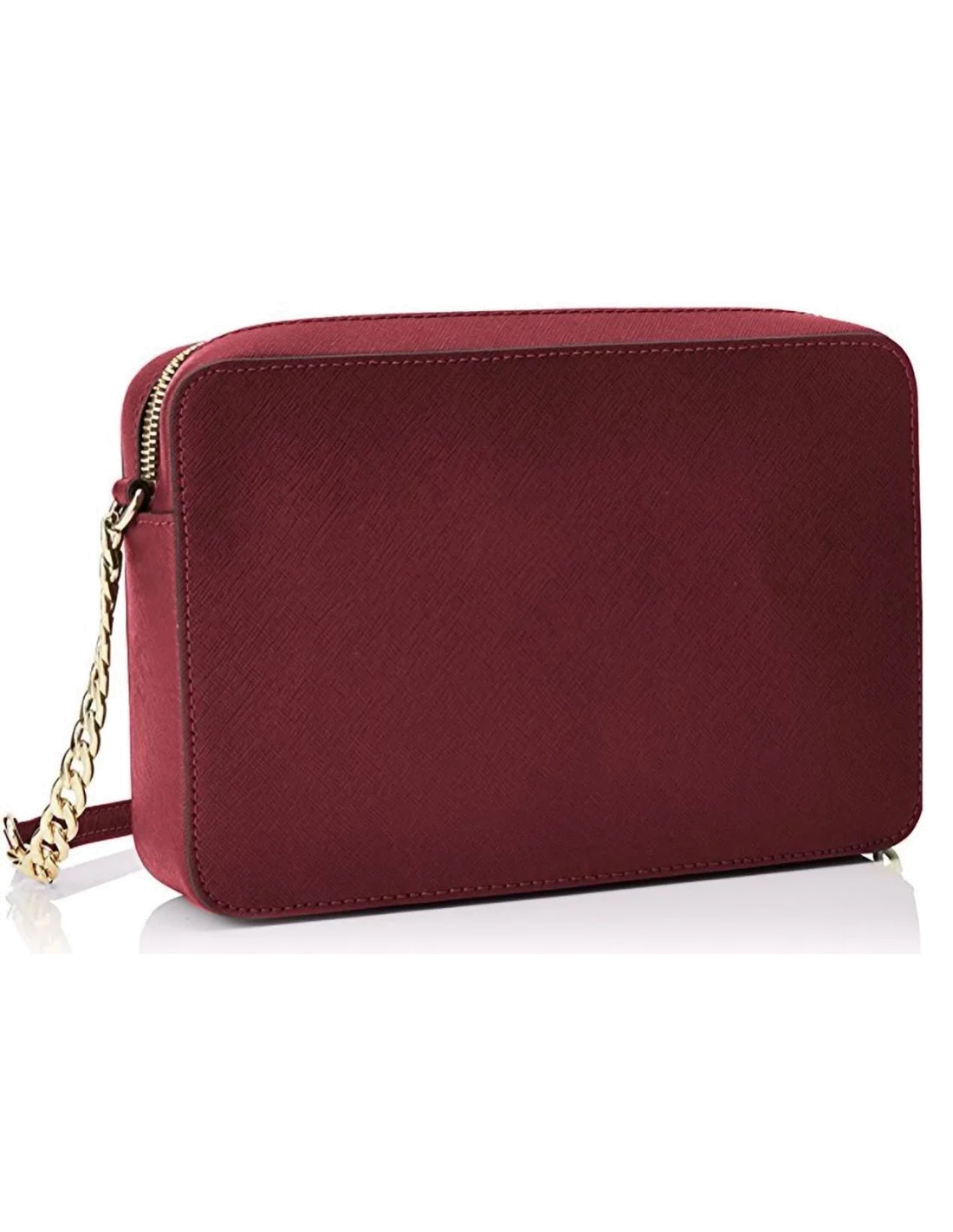 Sac à bandoulière Michael Kors Jet Set en cuir bordeaux  Saffiano vue 2