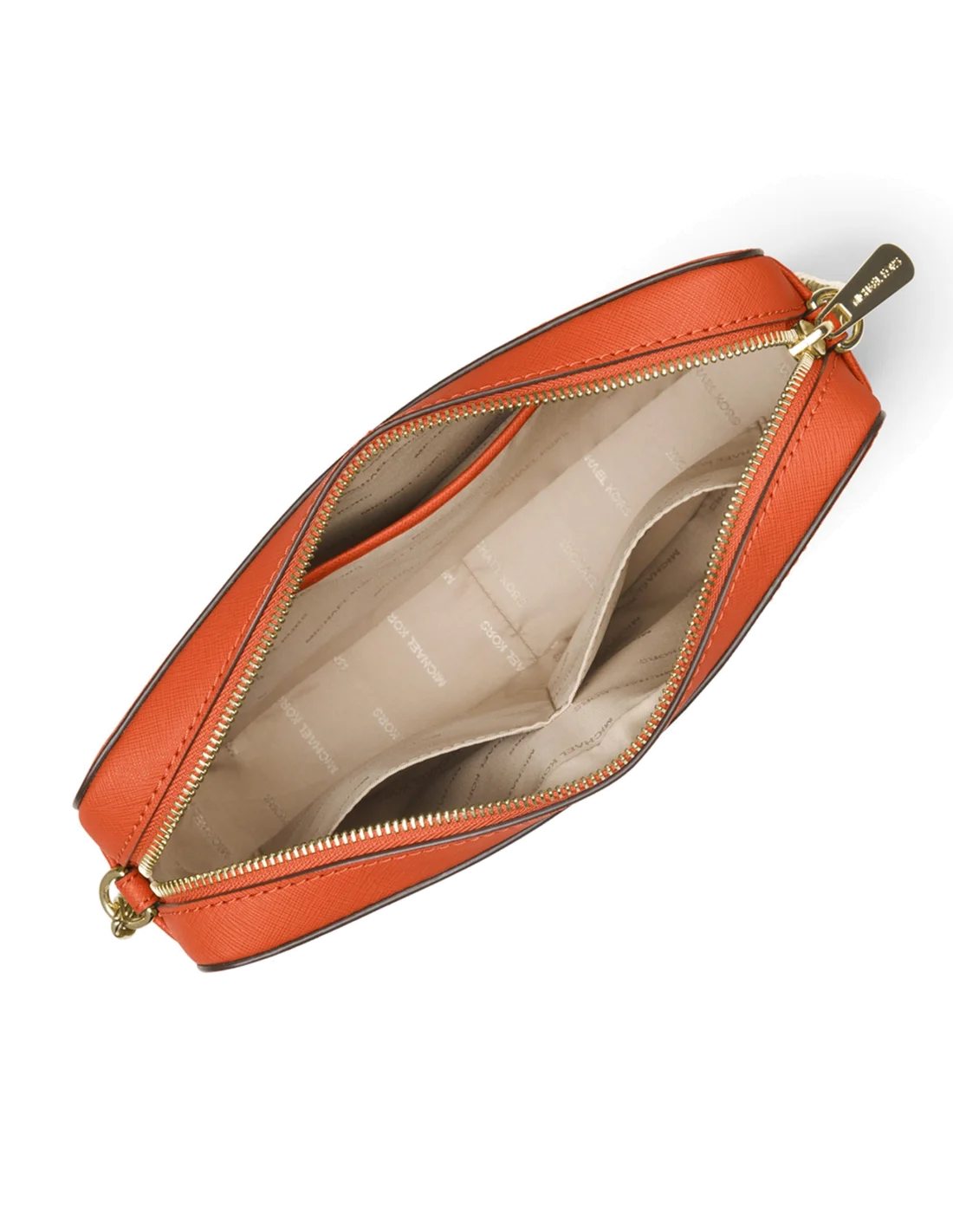 Sac à bandoulière Michael Kors Jet Set en cuir Orange Saffiano vue 2