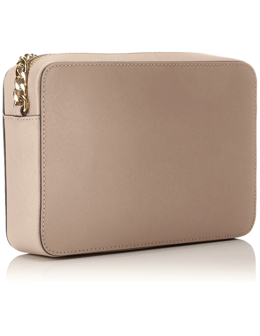 Sac à bandoulière Michael Kors Jet Set en cuir beige Saffiano vue 2