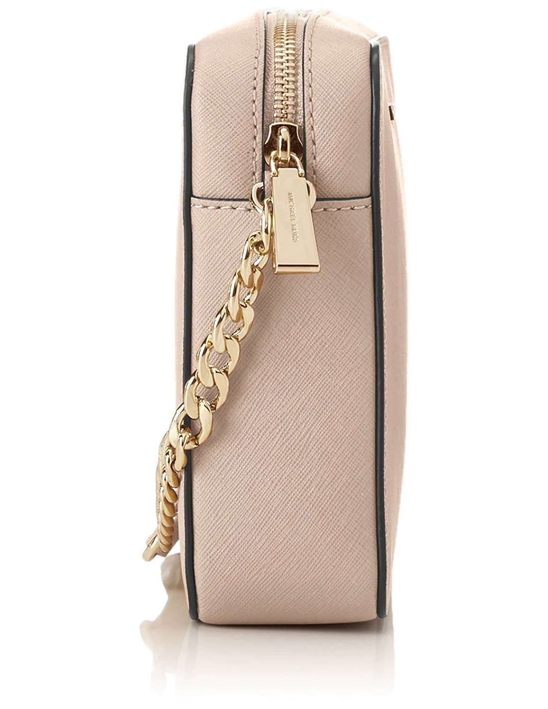 Sac à bandoulière Michael Kors Jet Set en cuir beige Saffiano vue 3