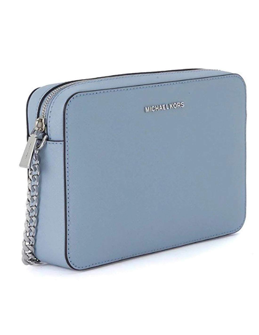 Sac à bandoulière Michael Kors Jet Set en cuir  bleu clair Saffiano vue 2