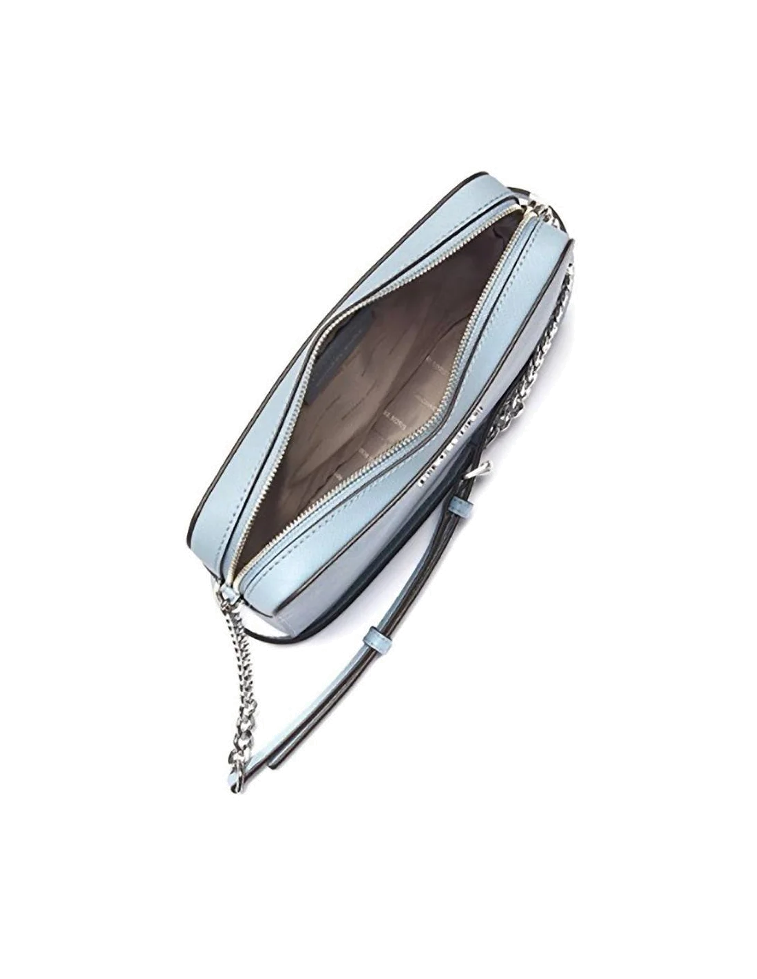 Sac à bandoulière Michael Kors Jet Set en cuir  bleu clair Saffiano vue 3