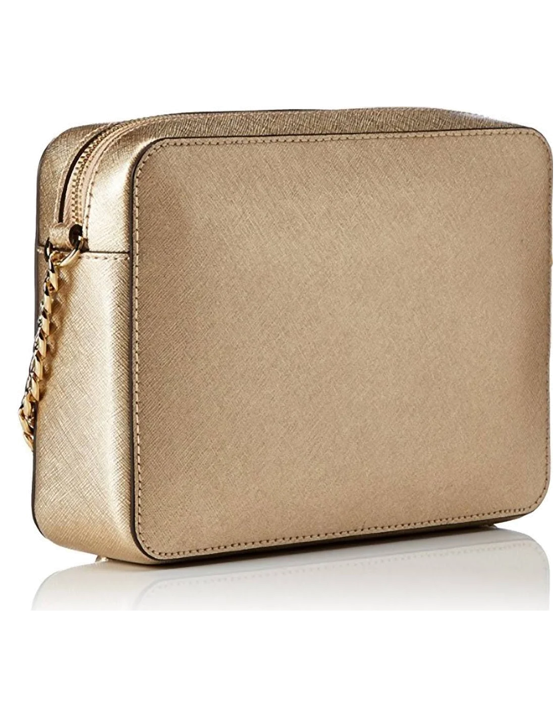 Sac à bandoulière Michael Kors Jet Set en cuir  or Saffiano vue 2