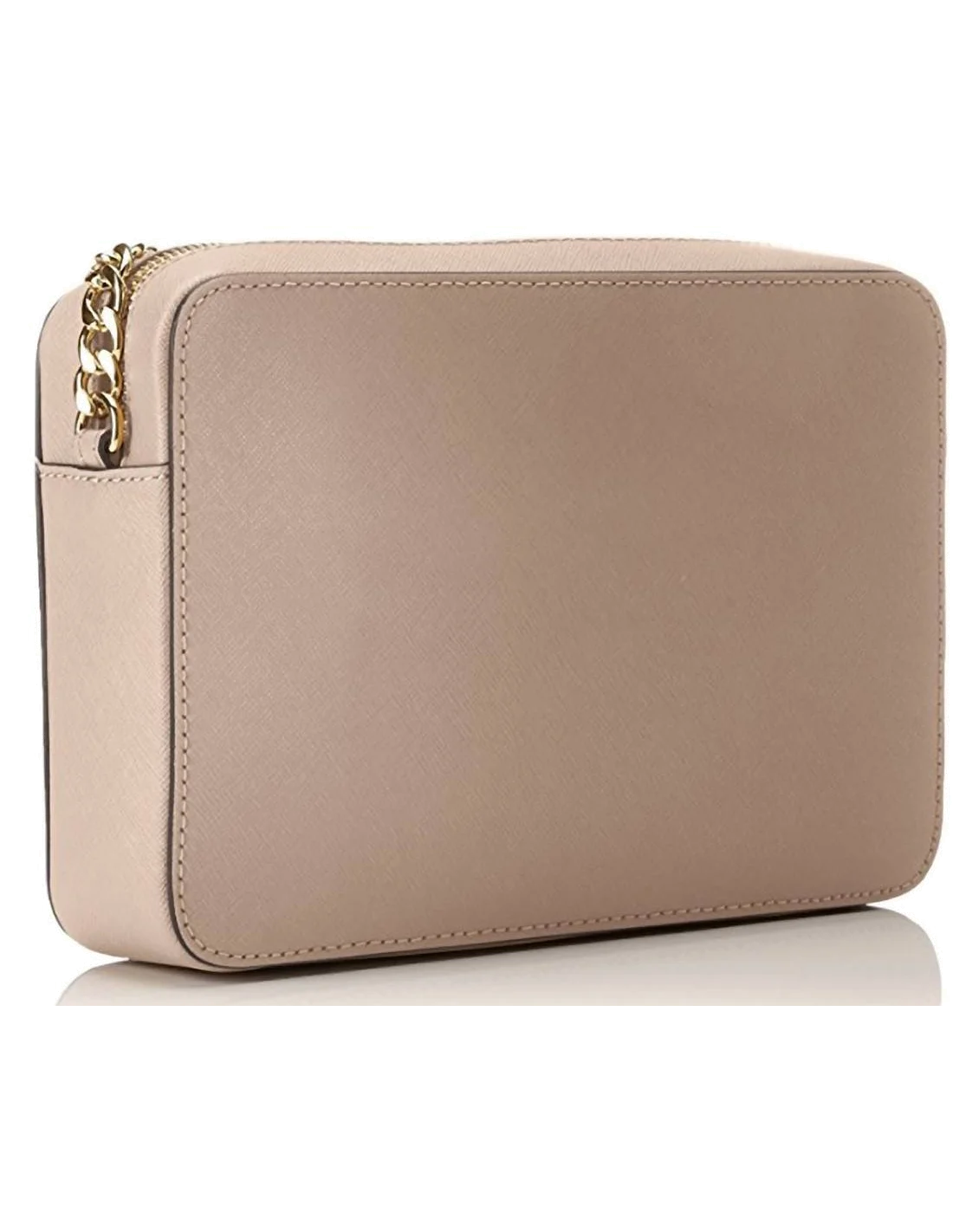 Sac à bandoulière Michael Kors Jet Set en cuir beige Saffiano vue 2