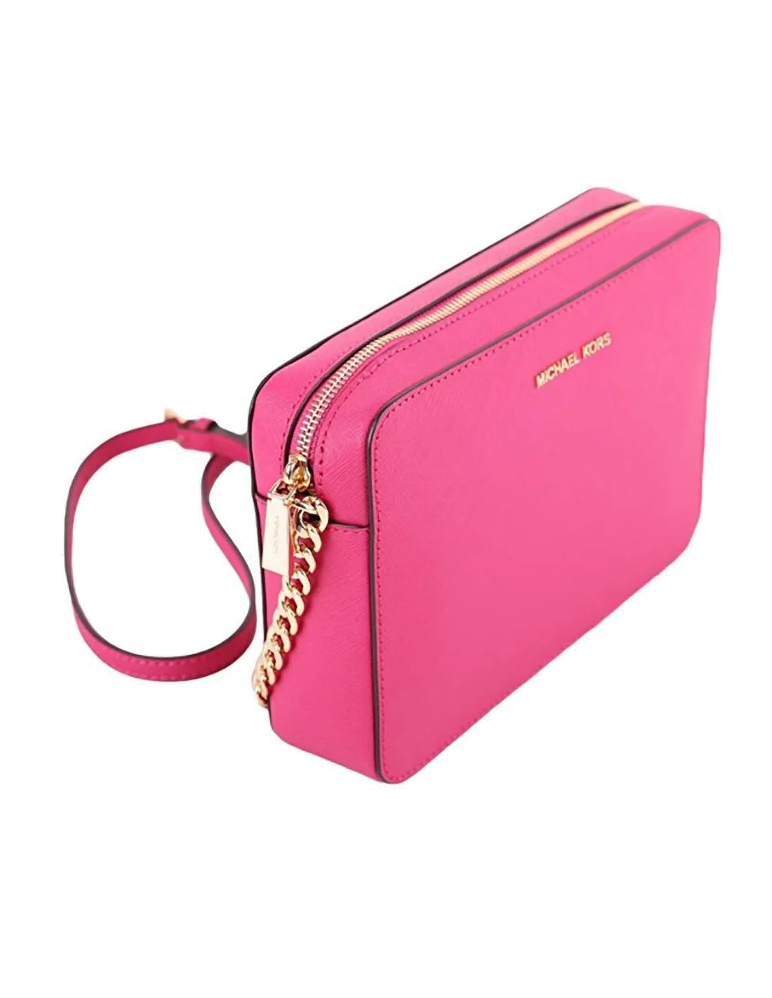 Sac à bandoulière Michael Kors Jet Set en cuir  rose Saffiano vue 2