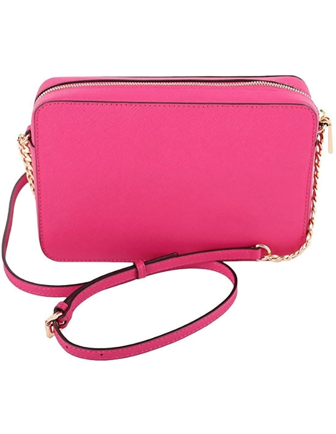 Sac à bandoulière Michael Kors Jet Set en cuir  rose Saffiano vue 3