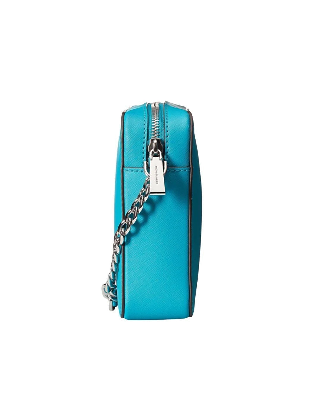 Sac à bandoulière Michael Kors Jet Set en cuir turquoise Saffiano vue 2