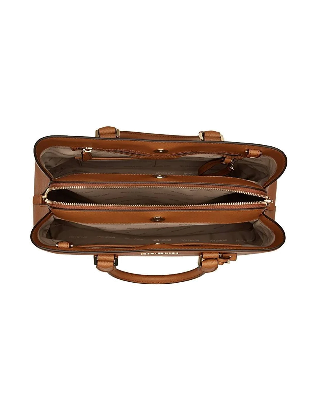 Sac à main grand Michael Kors Savannah en cuir  brun Saffiano vue 3