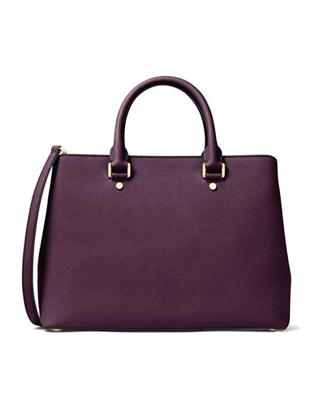 Sac à main grand Michael Kors Savannah en cuir  violet Saffiano vue 3