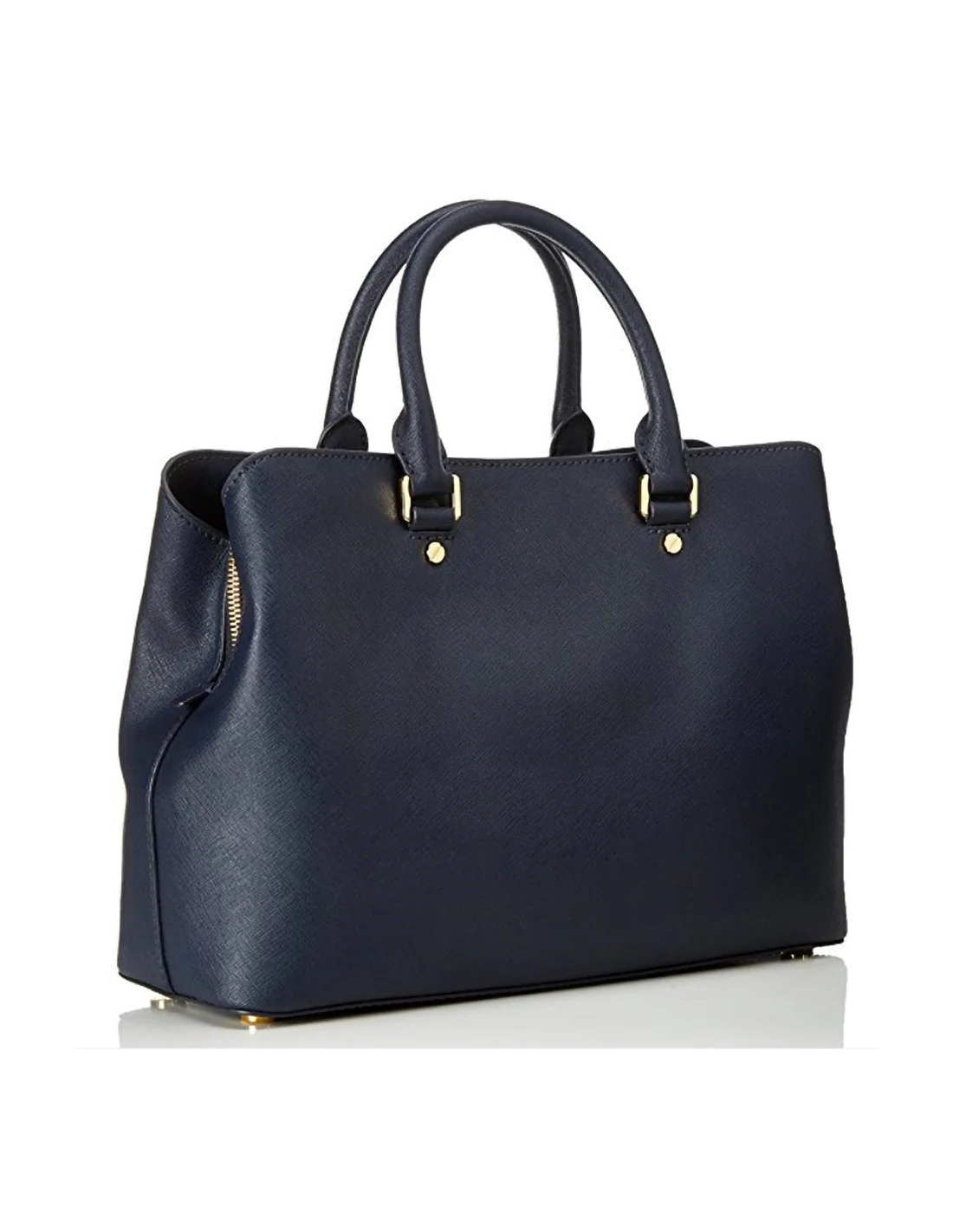 Sac à main grand Michael Kors Savannah en cuir bleu Saffiano vue 2