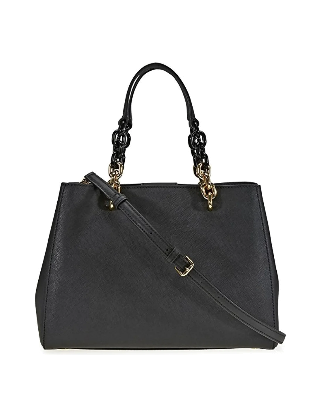 Sac à main Michael Kors Cynthia en cuir noir Saffiano vue 3
