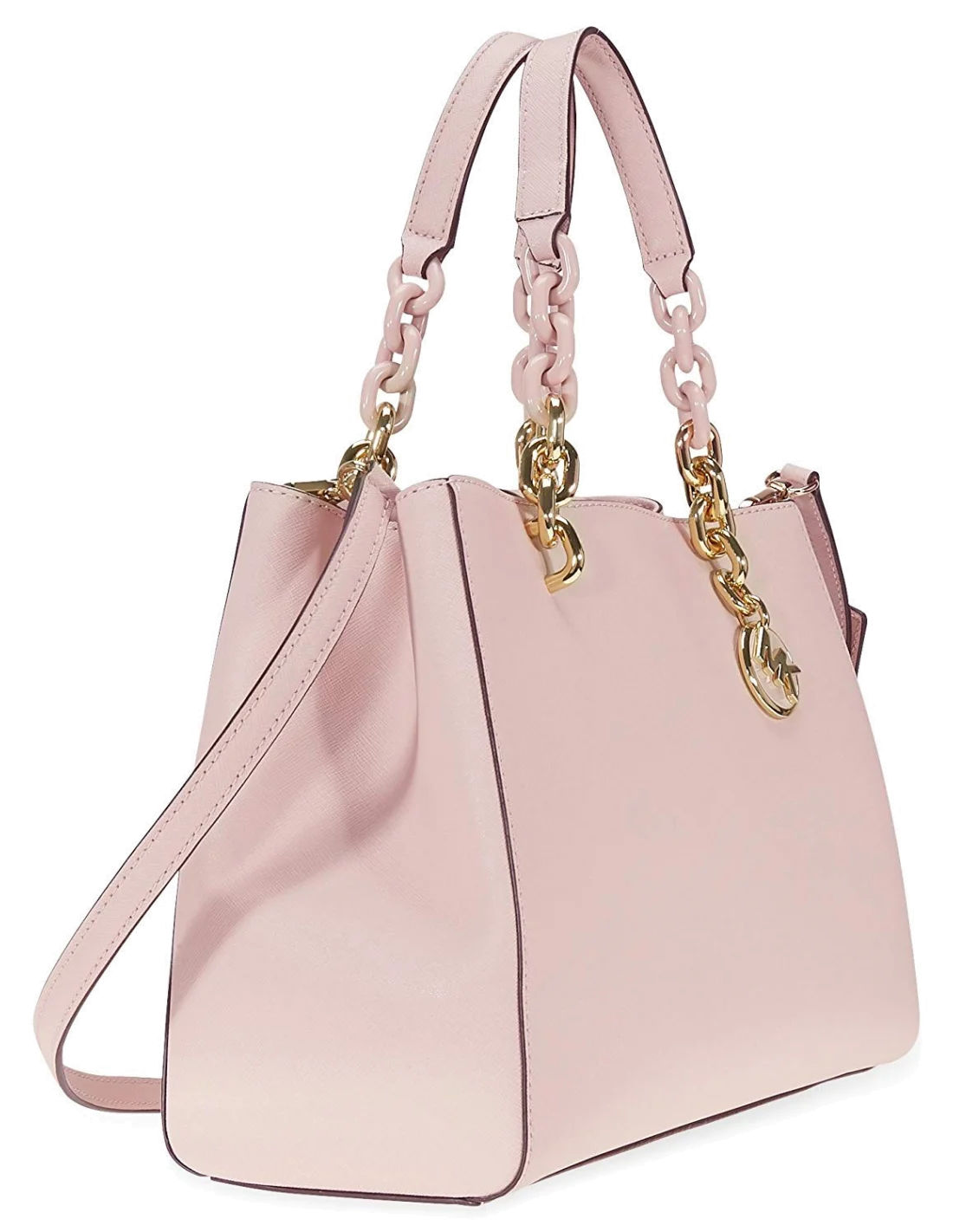 Sac à main Michael Kors Cynthia en cuir rose clair Saffiano vue 2