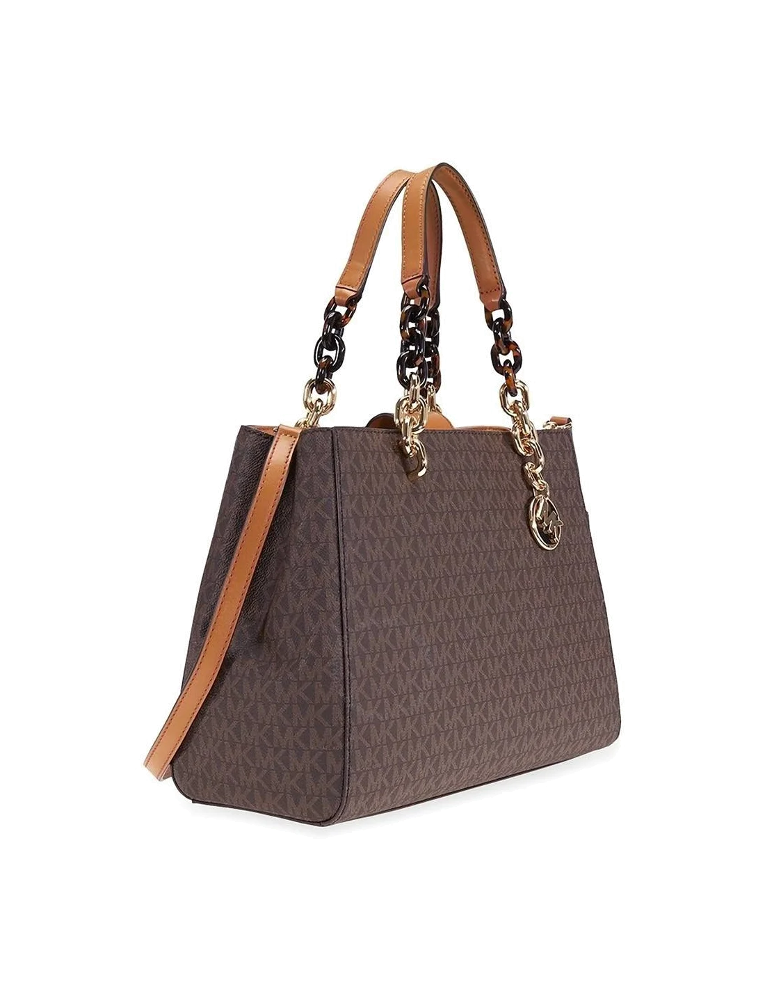 Sac à main Michael Kors Cynthia avec logo en cuir brun vue 2