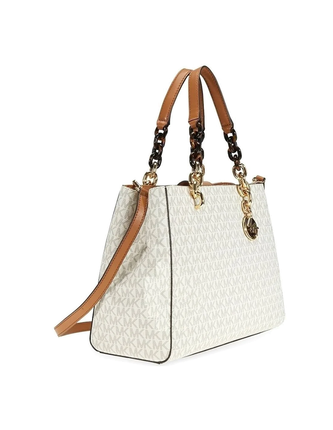 Sac à main Michael Kors Cynthia avec logo en cuir blanc vue 2