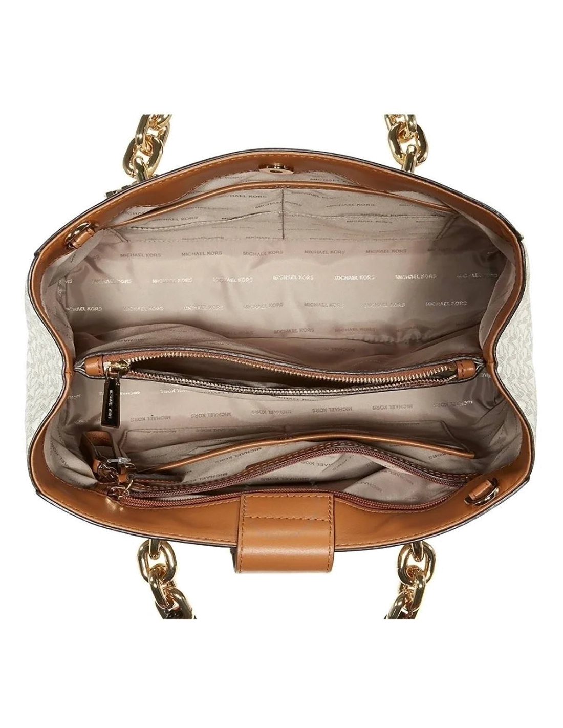 Sac à main Michael Kors Cynthia avec logo en cuir blanc vue 3