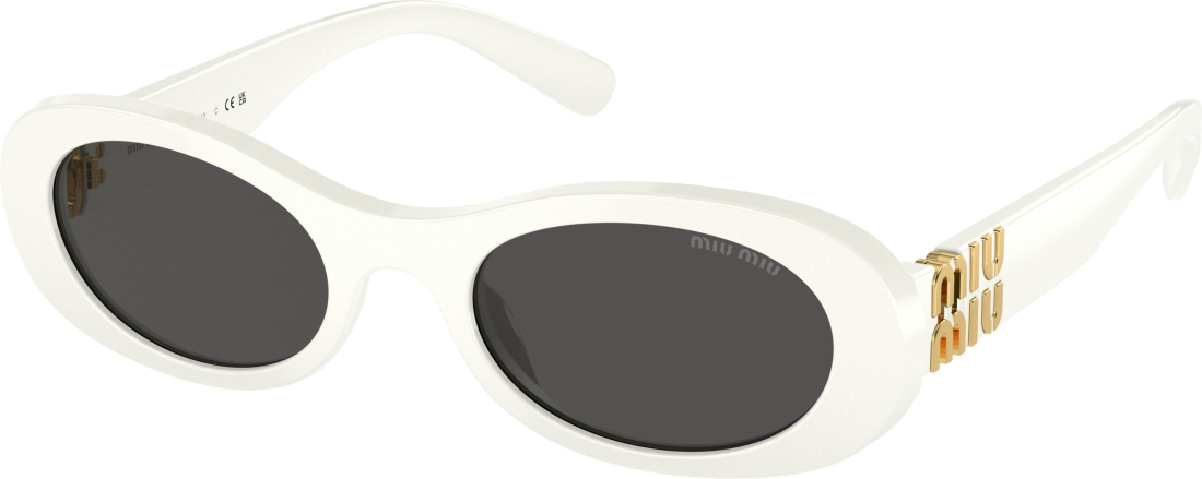 Lunettes de soleil Miu Miu Glimpse MU 06ZS en acétate - Blanc vue 3