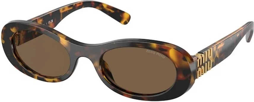 Lunettes de soleil Miu Miu Glimpse MU 06ZS en acétate - Havana vue 3