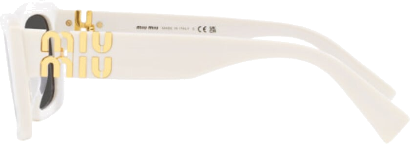 Lunettes de Soleil Miu Miu Glimpse MU 07YS forme rectangle en acétate - Blanc vue 2