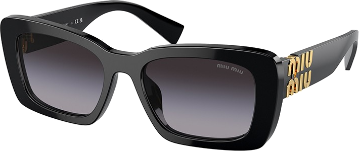 Lunettes de Soleil Miu Miu Glimpse MU 07YS forme rectangle en acétate - Noir vue 3